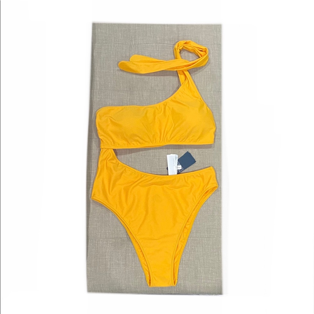 Abercrombie & Fitch One-Shoulder Swimsuit yellow